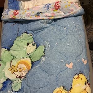 Posh peanut Care Bears quilt euc